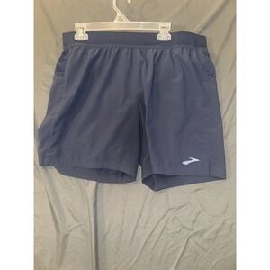 Brooks Shorts Mens XL Blue Sherpa 7" Running Jogging Athletic Workout Gym